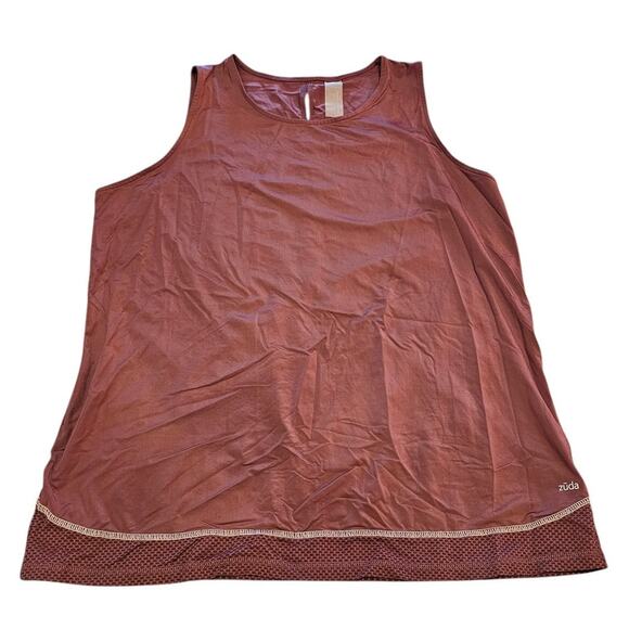 Zuda Womens Sz L Loose Fit athletic Tank Top Rust Red - Picture 1 of 4